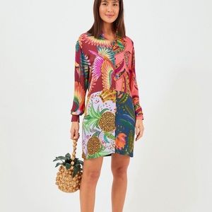 Farm rip mixed print shirt dress